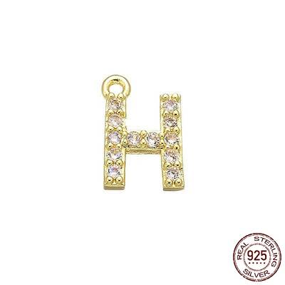Real 18K Gold Plated 925 Sterling Silver Micro Pave Clear Cubic Zirconia Charms
