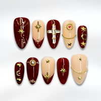 NailPhoria｜VELVET QUEEN 10PCS Handmade Press On Nails REUSABLE 3D Gel fake nails acrylic press nails / Summer 2025