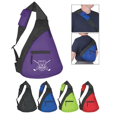 50 Customized Budget Sling Backpack - 210D Polyester & Padded