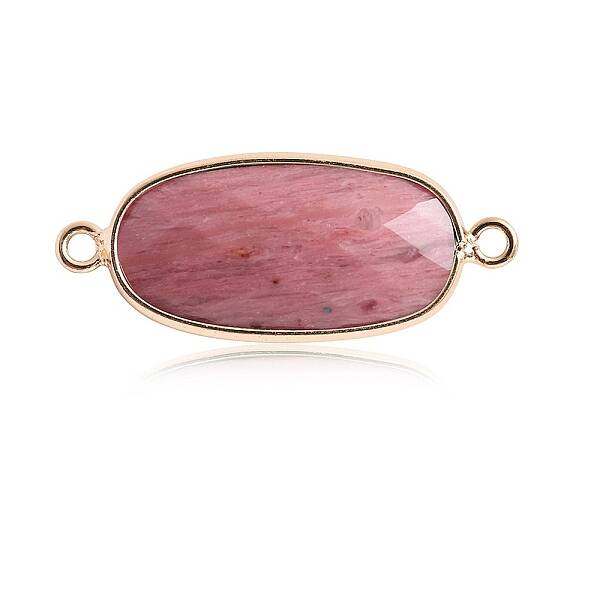 Natural Rhodonite Connector Charms