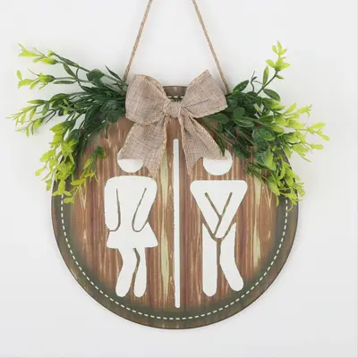 Wooden Welcome Toilet Sign, Creative Toilet Hanging Decor, Hanging Decor for Home Indoor Garden Porch, Home Decor, Signage