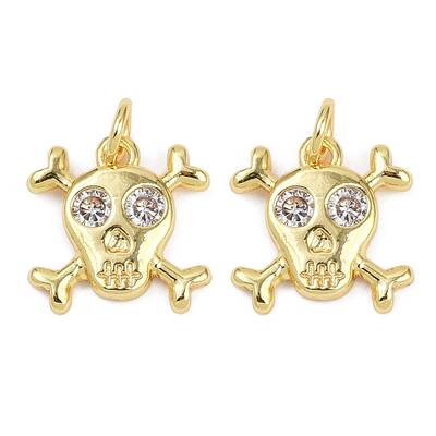 Brass Micro Pave Clear Cubic Zirconia Pendants