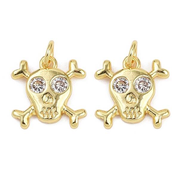 Brass Micro Pave Clear Cubic Zirconia Pendants