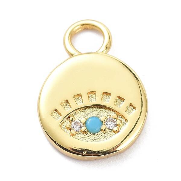 Brass Micro Pave Cubic Zirconia Pendants