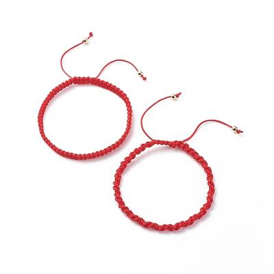2Pcs 2 Style Nylon Braided Cord Bracelets