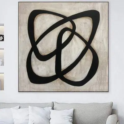 Large Abstract Canvas Black And White Oil Painting Canvas Abstract Painting Canvas Abstract Art | DISARMAMENT
