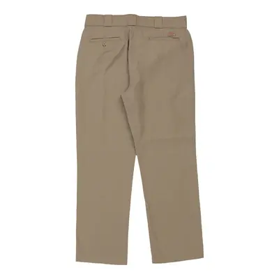 776F Dickies Slim Fit Trousers - 32W 28L Beige Cotton Blend
