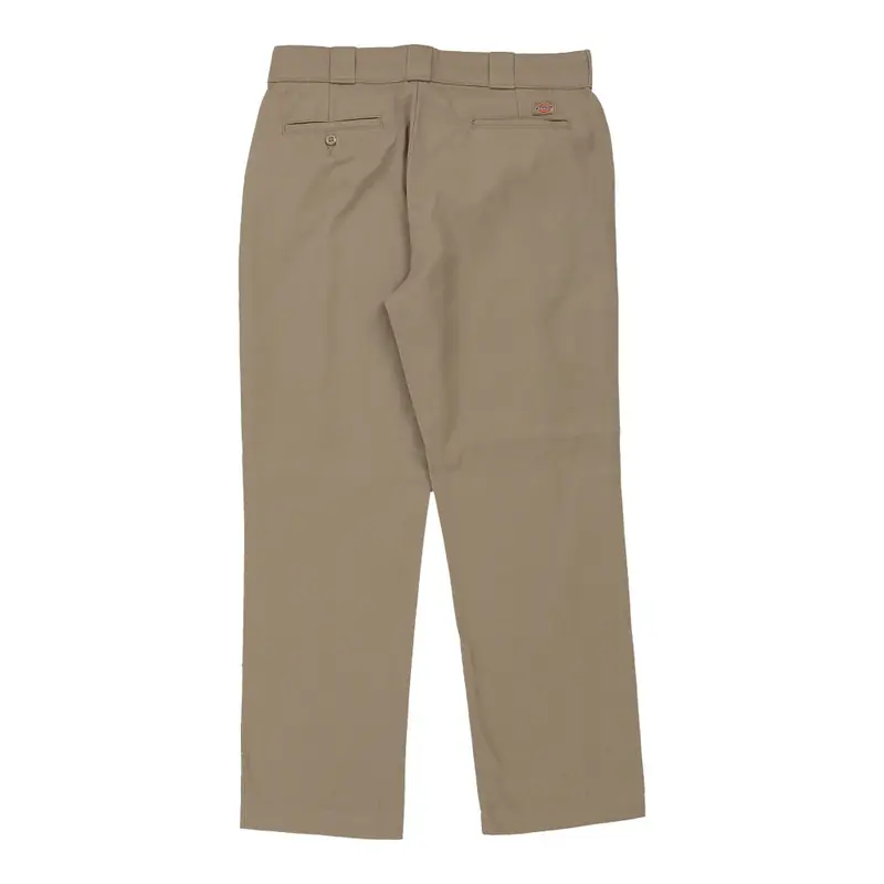 776F Dickies Slim Fit Trousers - 32W 28L Beige Cotton Blend