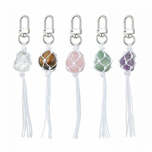 Braided Nylon Pouch Stone Holder Pendant Decoration