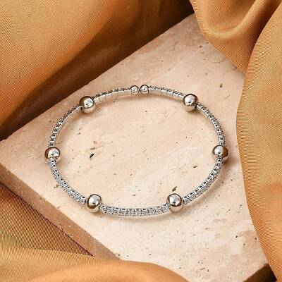 Brass Micro Pave Clear Cubic Zirconia Chain Bracelets for Women