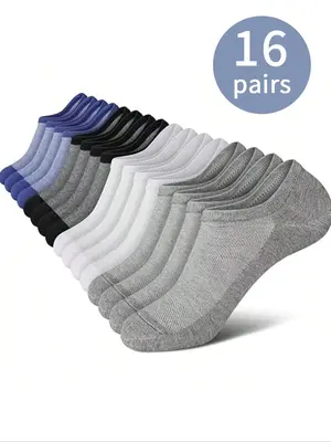 Men's Solid/patchwork Ankle Socks, Casual Comfy Breathable Low Cut Socks for Daily Wear, Multipack Knit Hosiery for Men, Gift...