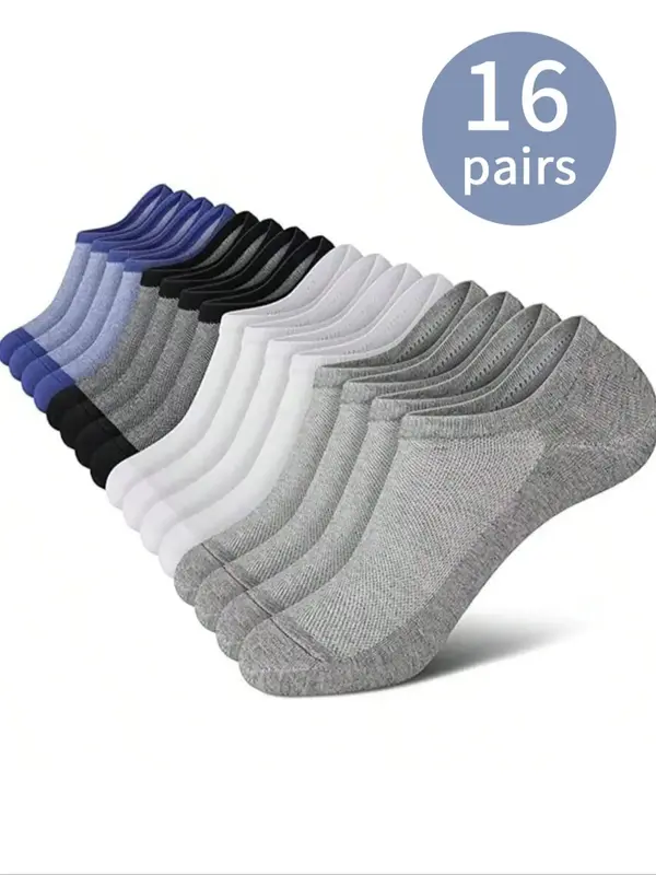 Men's Solid/patchwork Ankle Socks, Casual Comfy Breathable Low Cut Socks for Daily Wear, Multipack Knit Hosiery for Men, Gift...