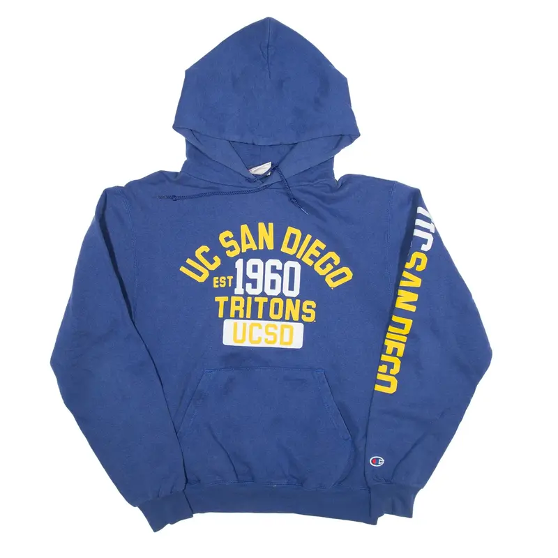 CHAMPION UCSD San Diego USA Hoodie Blue Pullover Mens S
