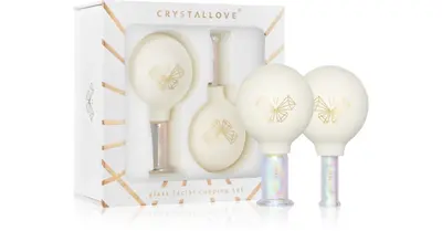 Crystallove Glass Cupping Massage Tool Set for Face, Neck and Décolleté 2 Pieces