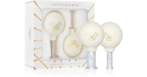Crystallove Glass Cupping Massage Tool Set for Face, Neck and Décolleté 2 Pieces