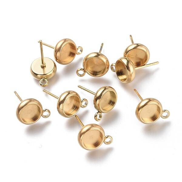 Ion Plating(IP) 304 Stainless Steel Stud Earring Settings