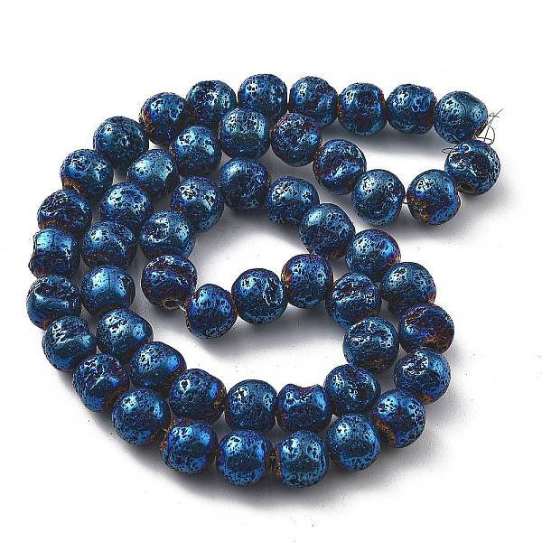 Electroplated Natural Lava Rock Beads Strands