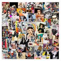 Art Collage Poster Graffiti Sticker, 50pcs/set Decorative Sticker for Suitcase, Water Bottle, Laptop, Phone Case, Skateboard...