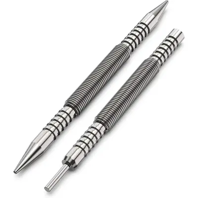 Spring Loaded Nail Set Tools,2-PCS Dual Head Nail Setter and Hinge Pin Punch Set, Hammerless 1/16u2033& 3/32u2033Spring Nail ...