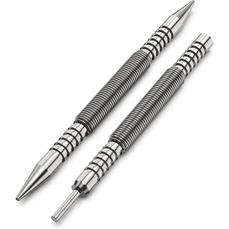Spring Loaded Nail Set Tools,2-PCS Dual Head Nail Setter and Hinge Pin Punch Set, Hammerless 1/16u2033& 3/32u2033Spring Nail ...
