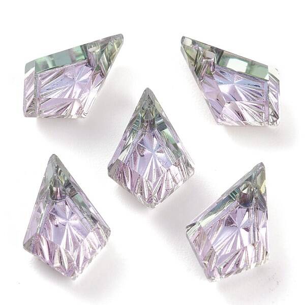 Embossed Glass Rhinestone Pendants