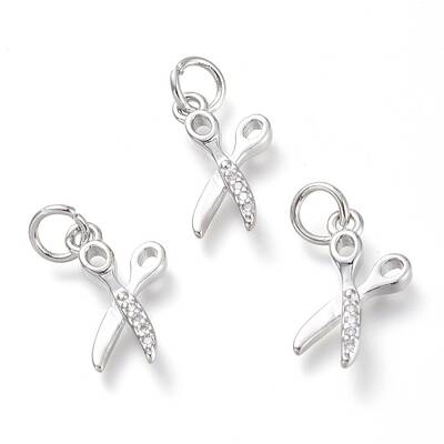 Brass Micro Pave Clear Cubic Zirconia Pendants