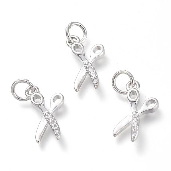 Brass Micro Pave Clear Cubic Zirconia Pendants