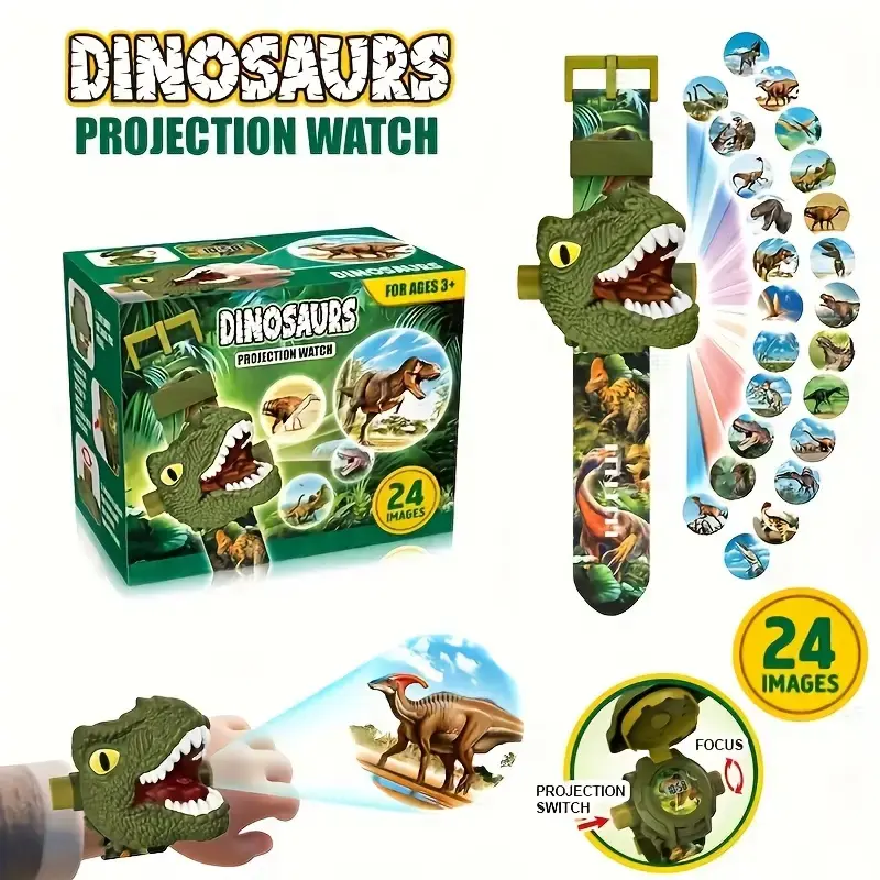 Dinosaur Projector Watch for Kids - 24 Dino Images Interactive & Teaching Toy Cool Birthday Gift STEM Learning Toy Projection...