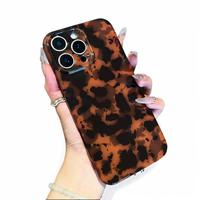 Vintage Amber leopard Pattern Phone Case, Shockproof Protective Soft Silicone case for iPhone 16 Series Plus 11 12 13 14 15 P...