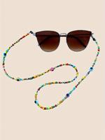 Vintage Beaded & Chain Decor Glasses Holder, Colorblock Eyewear Strap, Eyewear Accessories for Women & Men