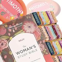 Bible Tabs with Book Summaries, 5 Sheets Large Print Laminated Bible Tabs, Bible Tabs for Women Study Bible, Funny Gift,  Gif...