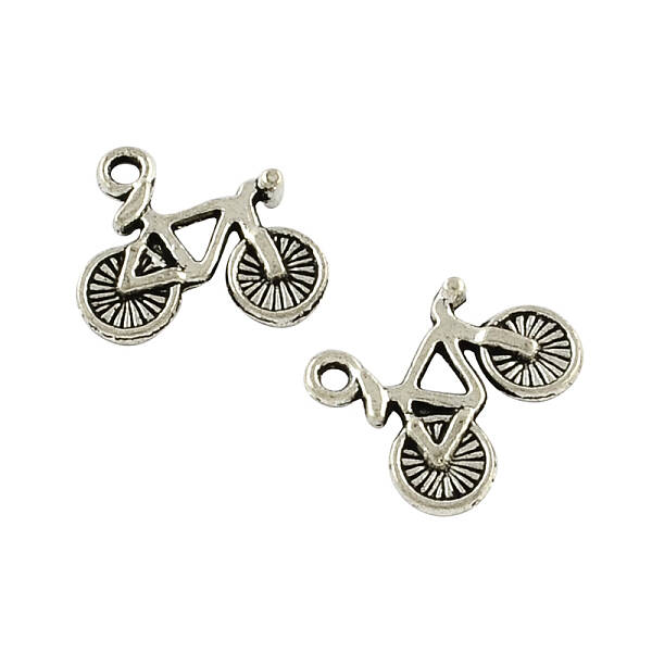 Bicycle Tibetan Style Zinc Alloy Charms