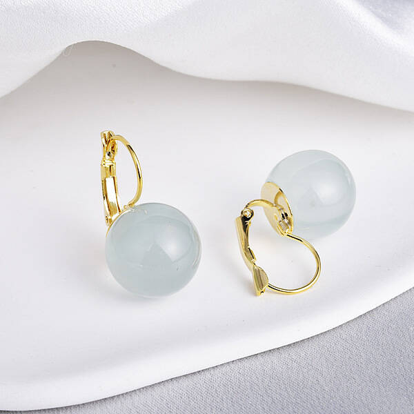 Brass with Resin Round Hoop Earrings