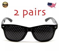 2 x set of Unisex Pinhole Glasses Anti-Myopia Astigmatism Glasses Men's Women's Vision Improvement Strabismus Correction Fati...