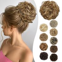 MAQUIUAGE Messy Bun Hair Piece Wavy Curly Scrunchies for Women Hair Bun Hair Piece with Elastic Band Scrunchies Stretchy Fluf...