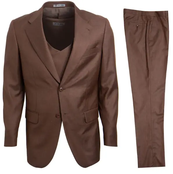 Stacy Adams Textured Solid 3 Piece Executive Slim Men's Suit