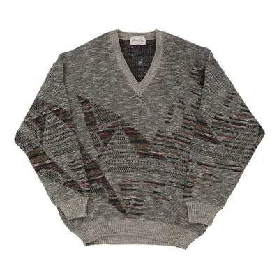 Pino Erre V-neck Jumper - 2XL Multicoloured Wool Blend