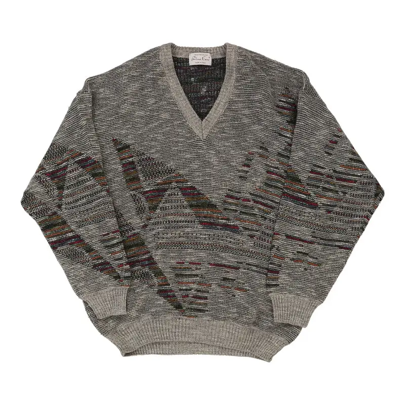Pino Erre V-neck Jumper - 2XL Multicoloured Wool Blend