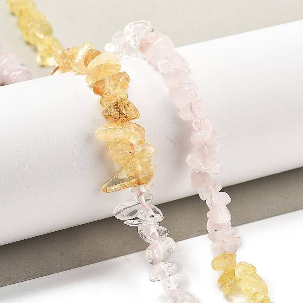 Natural Quartz Crystal & Rose Quartz & Citrine Beads Strands