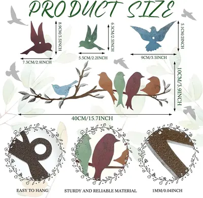 Bird Branch Wall Decoration Wall-mounted | Specifications: 40cmx10cm