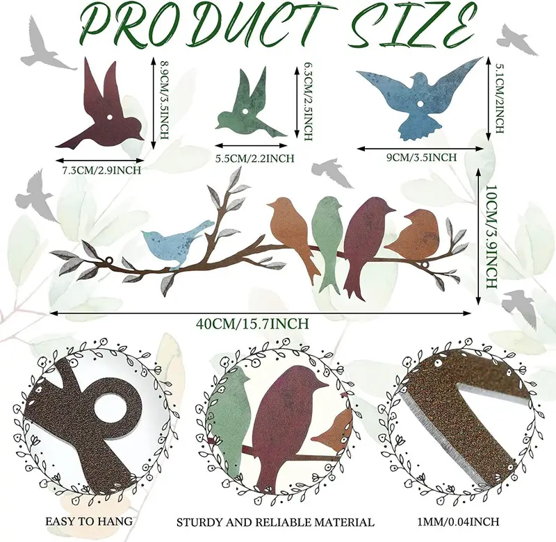 Bird Branch Wall Decoration Wall-mounted | Specifications: 40cmx10cm
