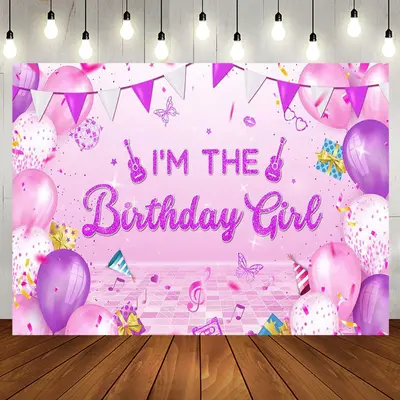Aperturee Balloons Disco Musical Birthday Girl Party Backdrop - Aperturee