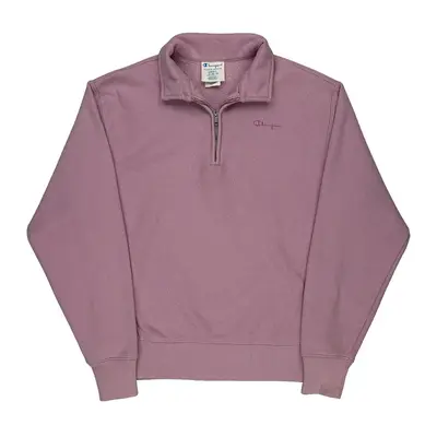 Reverse Weave Champion 1/4 Zip - Small Pink Cotton Blend | Size: small