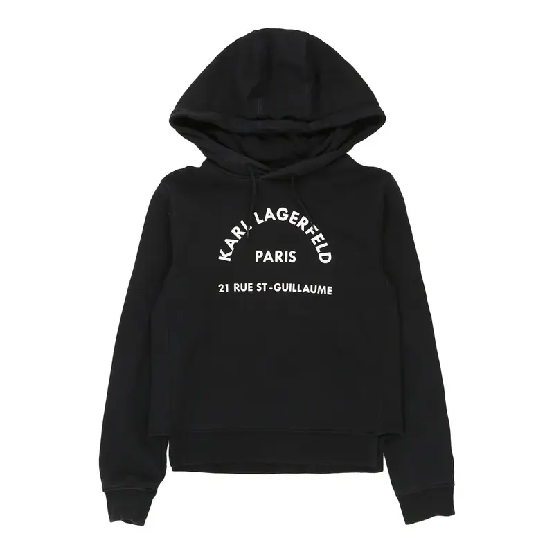 Karl Lagerfeld Spellout Hoodie - Small Black Cotton | Size: small
