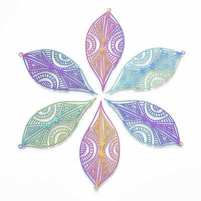 Ion Plating(IP) 201 Stainless Steel Filigree Big Pendants