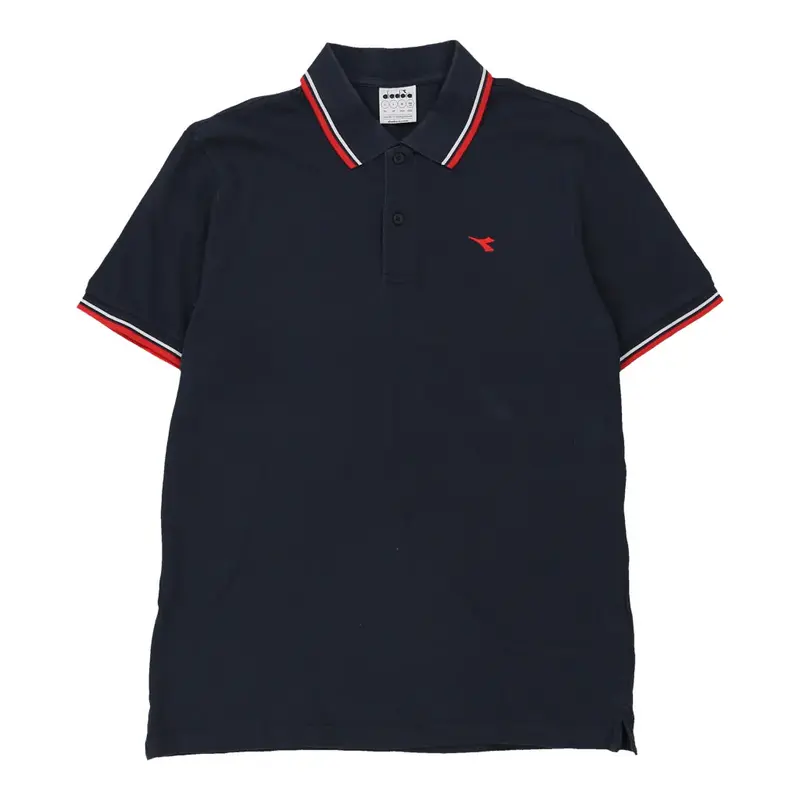 Diadora Polo Shirt - Large Navy Cotton