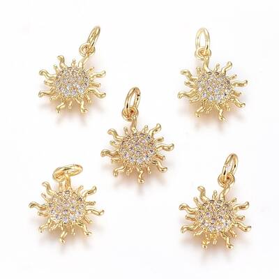 Brass Micro Pave Cubic Zirconia Pendants