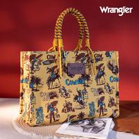 Wrangler Oversized Tote Bag with Braided Rope Handles Western Women Handbag