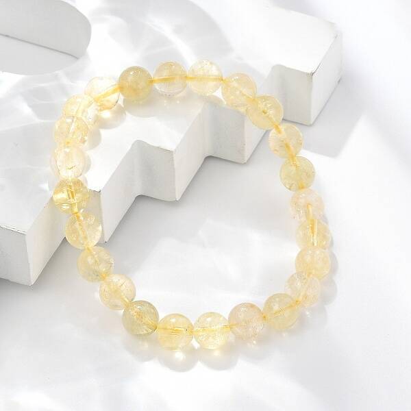 Natural Citrine Beaded Stretch Bracelets