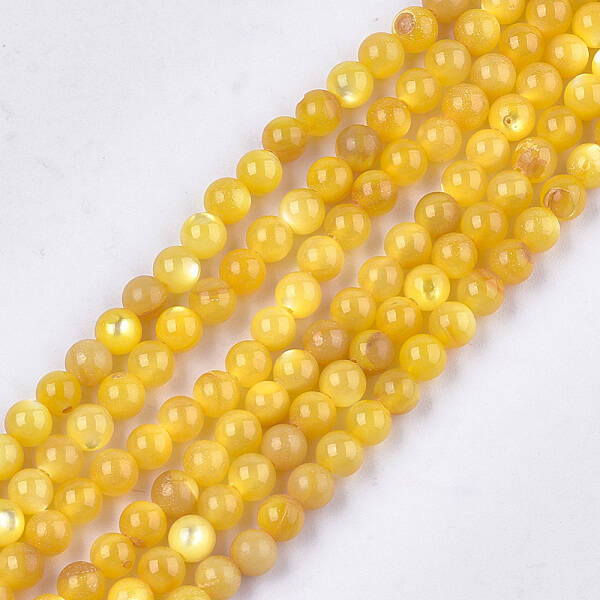 Yellow Shell Beads Strands